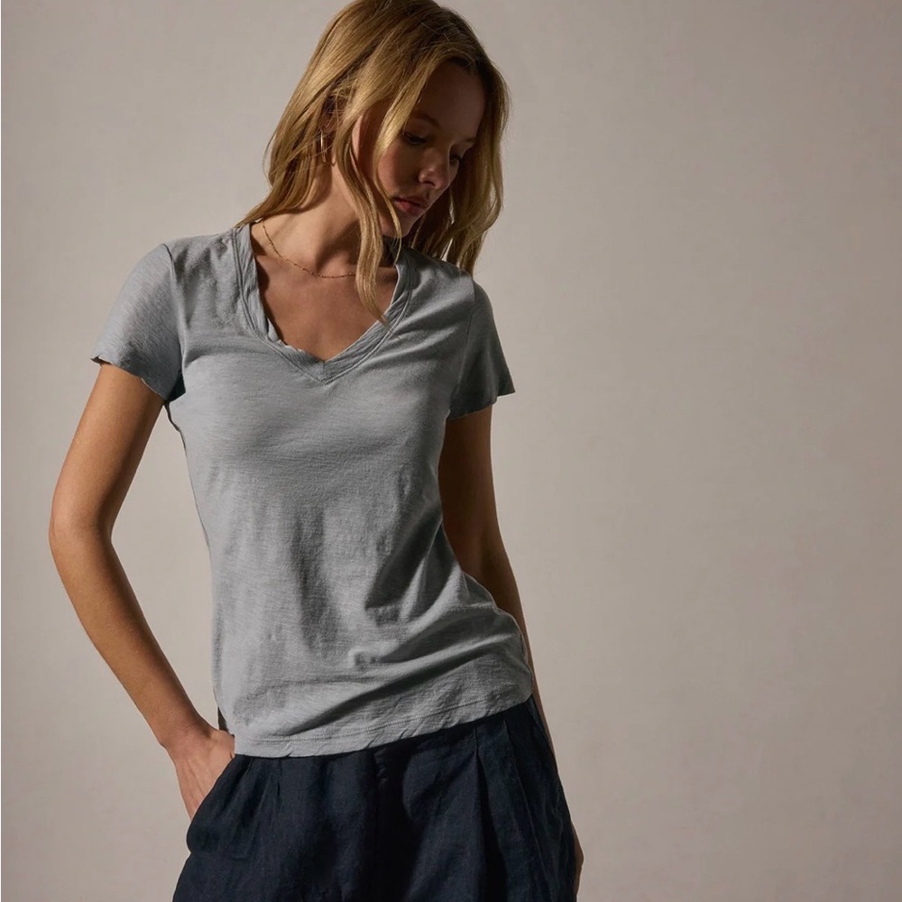 James Perse Light Gray V-Neck Tee